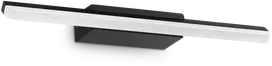 Sieninis šviestuvas Ideal Lux 10W LED veidrodžio šviestuvas RIFLESSO, juodas, 3000K, IP54, 302225