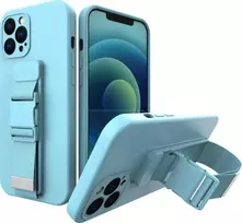 Hurtel Rope dėklas su dirželiu skirtas Samsung Galaxy A42 5G, mėlynas