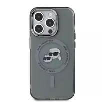 Karl Lagerfeld IML K AND CH Metal Frame MagSafe Case for iPhone 15 Pro Max, Black