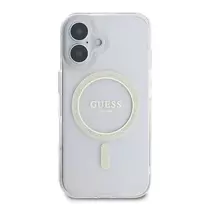 GUESS IML Glitter Ring MagSafe Case for iPhone 16, Transparent