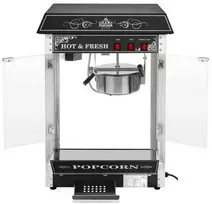 Royal Catering Profesionalus, efektyvus reguliuojamas kukurūzų spragėsių aparatas 230V 1,6kW, juodas