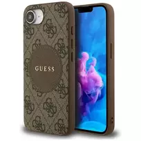GUESS Case 4G Circle Classic Logo MagSafe for iPhone 16e brown