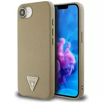 GUESS Case Grained Triangle MagSafe for iPhone 16e in brown