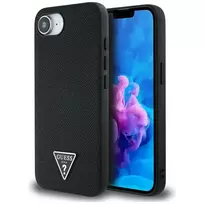 GUESS CaseGrained Triangle MagSafe for iPhone 16e, black