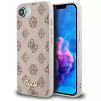 GUESS Peony Script Logo MagSafe phone case for iPhone 16e, brown