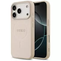 GUESS Saffiano Classic Logo MagSafe Case for iPhone 17 Pro in pink