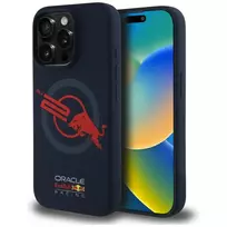 Red Bull HC Silicone Case ORBR20 Logo Red Lining for iPhone 15 Pro MagSafe, navy blue