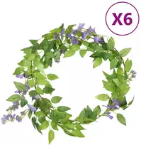 Gėlių girliandos, 6vnt., violetinės spalvos, 200cm