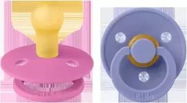 BIBS čiulptukų rinkinys 1 dydis (0 - 6 mėn.) Bubblegum / Peri