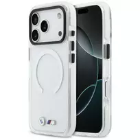 BMW M IML Shockproof Metal Logo Phone Case with MagSafe Support for iPhone 17 Pro Max, Transparent