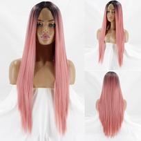 XINRAN ilgi tiesūs blondinai sintetiniai perukai moterims vidurinės dalies Cosplay purpurinė raudona ruda rožinė oranžinė perukas netikriems plaukams 30inches