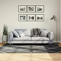 Shaggy tipo kilimas, juodas ir kreminis, 140x200cm