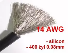 Oem Silikono alavuotas varinis kabelis 14AWG - 400 laidų - 2.0 mm2 - juodas - lankstus