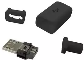 Oem B tipo mikro USB kištukas - su dangteliu - pritvirtintas prie laido