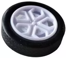 Oem 26x6 mm guminis ratas - 2 mm ašiai - skirtas robotams ir 'pasidaryk pats' transporto priemonėms