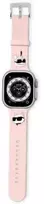 Apyrankė laikrodžiui Apple Watch 1 / 2 / 3 / 4 / 5 / 6 / 7 / 8 / SE / Ultra (42 / 44 / 45 / 49 mm) Karl Lagerfeld Strap 3D Rubber Karl&Choupette Heads (KLAWLSLKCNP) rožinės spalvos