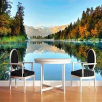Sieninis fototapetas 3d Ežeras Miškas Kalnai Sieninis fototapetas Svetainė TV Miegamasis Namų Dekoras Tapetai 200 cm(W) x 140 cm(H)