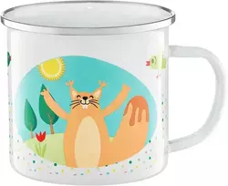 Forest Team emalinis puodelis 520 ml Meškėnas ir voverė AMBITION JUNIOR