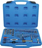 Bgs Technic Sriegiklių ir sriegpjovių komplektas | coliniai dydžiai | 1/4" - 1" | 56 vnt. (70105)