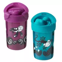 TOMMEE TIPPEE prilimpantis puodelis nuo 18 mėn. NO KNOCK, violetinis, 300 ml