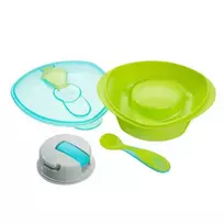 VITAL BABY NOURISH dubenėlis su siurbtuku, dangčiu ir šaukšteliu POP, žalias