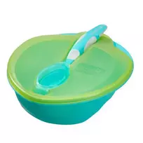 VITAL BABY NOURISH maitinimo rinkinys su dangčiu ir šaukšteliu POP, mėlynas