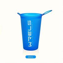 1pc 200ml Foldable Sports Water Cup Marathon Cross-country Running Folding Soft Water Cup Small and Light Easy to Carry Cup tamsiai mėlyna spalva