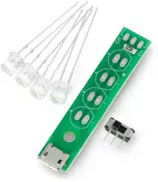 Juosta 4xLED USB 5V su maitinimo jungikliu - Kitronik 2176