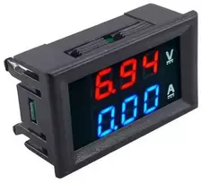 Oem Voltmetras ir ampermetras 0-100V - 1A - 0.28' raudonas/mėlynas - dėkle
