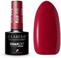 Activeshop Hibridinis nagų lakas Claresa Soak Off Raudona, Nr.418 raudona, 5 g