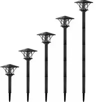 Reguliuojamo aukščio sodo LED žibintas su saulės kolektoriumi, 57-155 cm, 1 vnt.