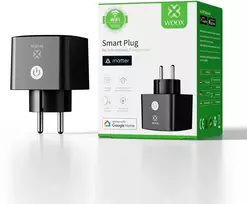 Išmanioji Wi-Fi rozetė, Wi-Fi, 3680W 16A, su energijos matavimu, MATTER, TUYA, WOOX