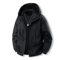 Hooded Windbreaker Men's Solid-color Waterproof Jacket Thin Coat Men's Mountaineering Suit for Autumn and Winter S juoda