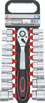 Bgs Technic Galvučių rinkinys su terkšle | 12,5 mm (1/2") | 8-32 mm | 19 vnt. (B15110)