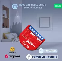 Nous Išmani relė / jungiklis su sauso kontakto jungtimis, 1 kanalo, su galios matavimu, ZigBee 2MQTT, TUYA