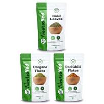 NeutraVed Big Pack Combo of Dry Herbs Oregano 100g, Chilli Flack 100g & Basil-Leaves 70g, for Cooking Pizza, Pasta, Soup Ingredients Full Set of Items