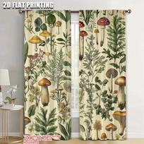 2 vnt., Langų užuolaidos Botaniniai augalai Žolelės Grybas Blackout Poliesteris Šventinės dekoracijos Tinka vakarėlio dekoravimui 52.50×116.00 CM 2pcs