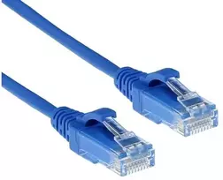 ACT Mėlynas 0,5 metro LSZH U/UTP CAT6 duomenų centro plonas jungiamasis kabelis su RJ45 jungtimis CAT6 U/UTP SLIMLINE BU 0,5M (DC9600)