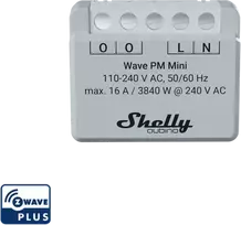Shelly Qubino Wave PM Mini Z-Wave® išmanusis energijos skaitiklis, 1 kanalo, 16 A.
