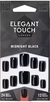 Elegant Touch Core Color Nagai su klijais Squoval Midnight Juodas 24 U