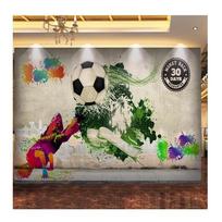3D gatvės grafiti fototapetas, gatvės šokiai, sportas, futbolas, freskos, restorano, KTV, baro dekoras, sienų lipdukai 200 cm(W) x 140 cm(H)