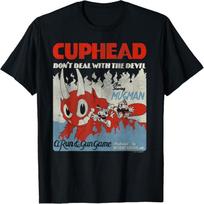Cuphead Starring Mugman Run And Gun The Devil T-Shirt S juoda