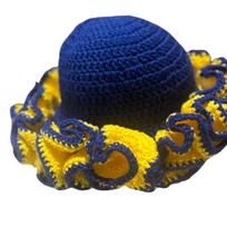 Handmade Crochet Bucket Hat for Women Girl Breathable Patchwork Fisherman Hat Exaggerated Headwear Beach Vacation Hat