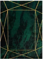 Kilimas 80 × 150 cm, tamsiai žalios spalvos su auksinėmis detalėmis ESTEMA
