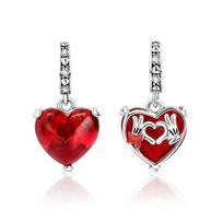 Lucky 925 Silver Red Lighthouse Ladybug Christmas Gingerbread Man Elk Dangle Charm DIY Bracelet Gift for Women Men