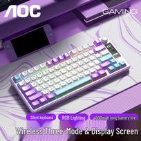 AOC GK300 Trijų režimų belaidė RGB klaviatūra su ekranu