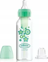 DR. BROWN'S buteliukas pereinamasis OPTIONS+ siauru kakleliu, žalias 250ml + silikoninis snapelis, SB81603-P3