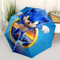 Sonic The Hedgehog Art Decal Umbrella, Portable 3 Fold Compact Umbrella for Men & Women,S42