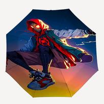 1pc Spider-Man: Into the Spider-Verse Automatic Folding Umbrella, 8 Ribs for All-Season Use, Portable for Travel & Outdoor Activities 007