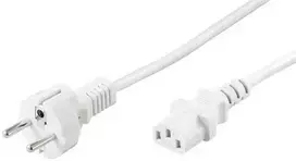Goobay F tipas, CEE 7/7 - C13 maitinimo laidas, 2 m, baltas